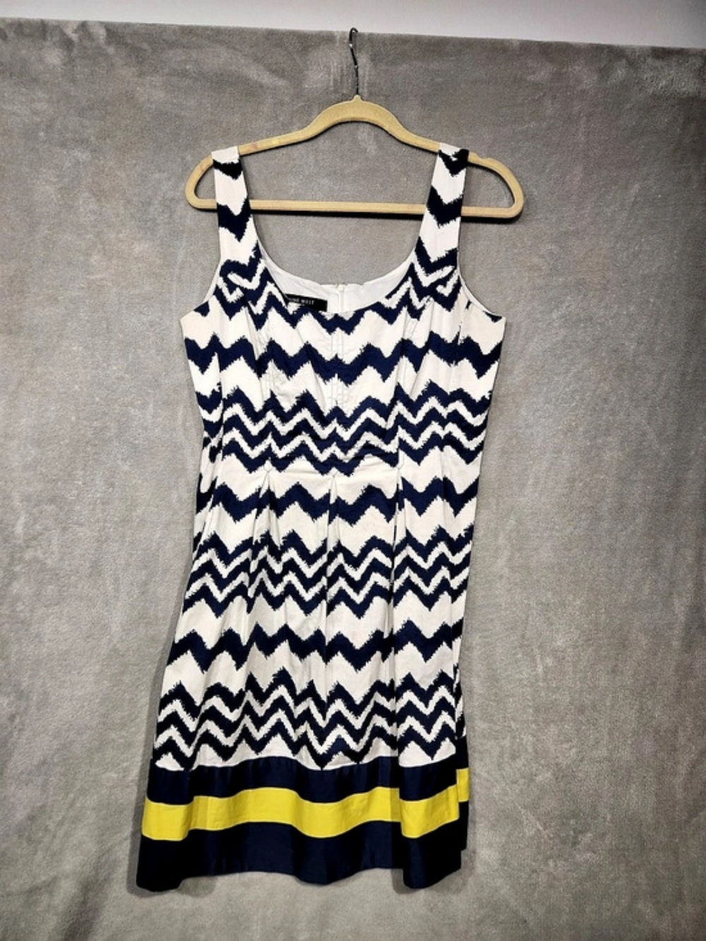 Nine West Geometric Mini Dress in Blue & White Size 14 Like New